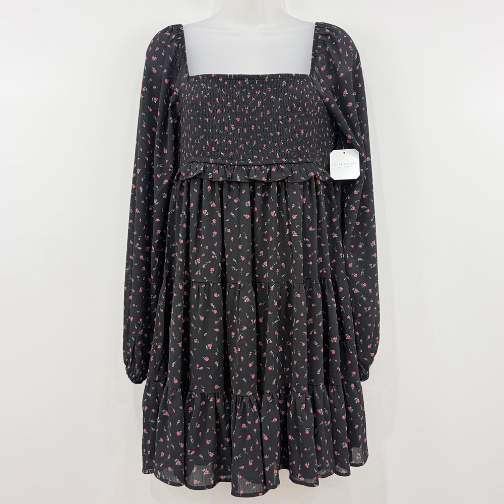 Altar'd State Marissa Floral Mini Dress M NWT‎ Coquette Dark Romantic Babydoll